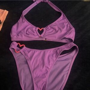 Target Purple Bikini Set with Heart Accents.